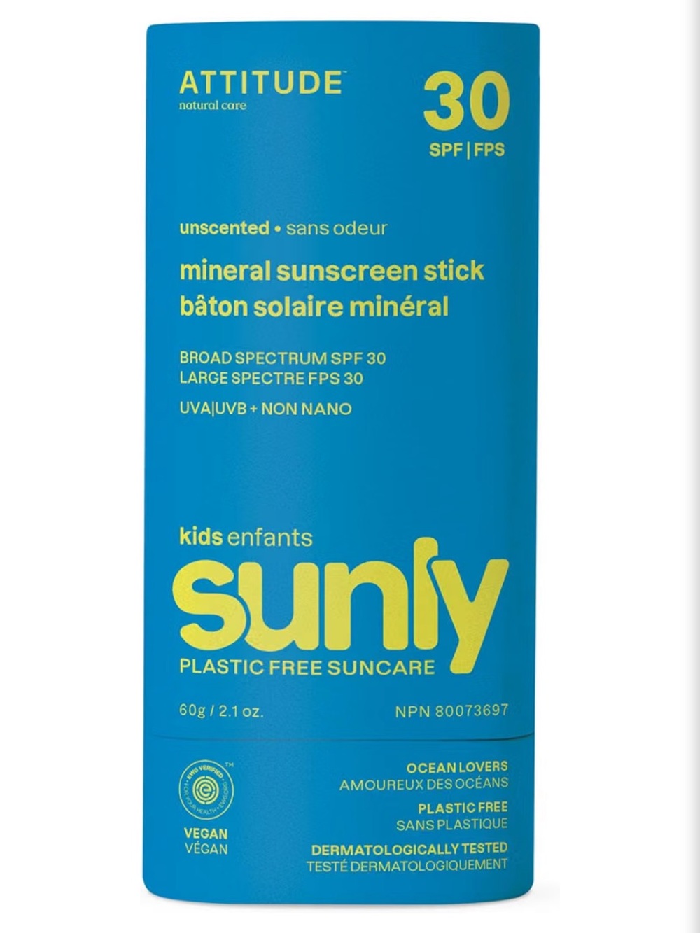 Sunly Kids Unscented Mineral Sunscreen Stick SPF 30
